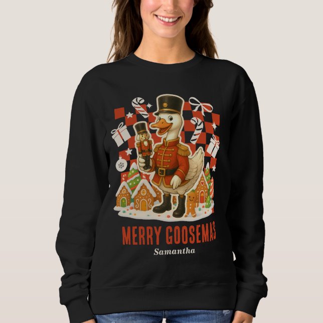 Nutcracker Goose Christmas Holiday Sweatshirt (Front)
