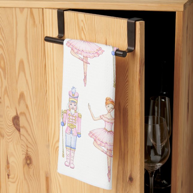 Nutcracker Grandmillennial Christmas Tea Towel (Thirds Fold)