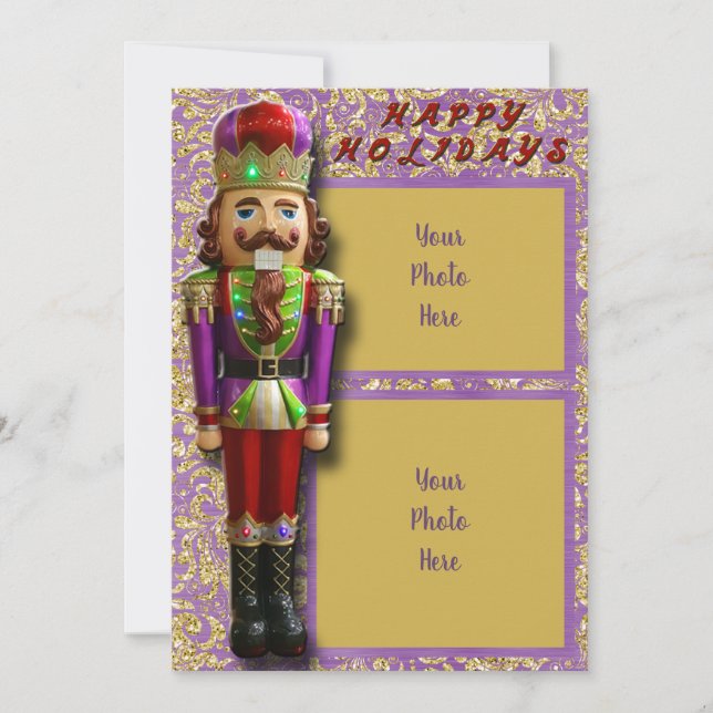 Nutcracker Half Fold Happy Holidays Card (Front)