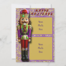 Nutcracker Half Fold Happy Holidays Card