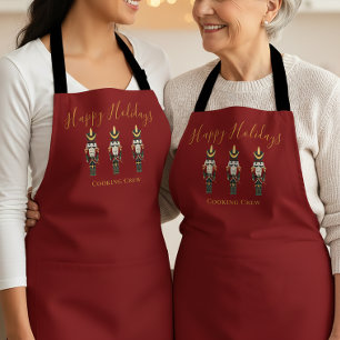 Nutcracker Happy Holidays Cooking Crew Red Apron