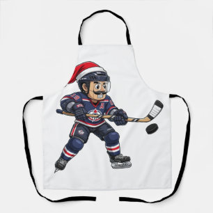 Nutcracker Hockey Athlete Winter Sports Christmas Apron
