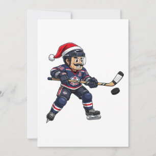 Nutcracker Hockey Athlete Winter Sports Christmas Holiday Card