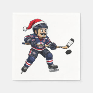Nutcracker Hockey Athlete Winter Sports Christmas Napkin