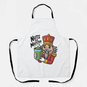 Nutcracker Holding Matcha Latte Funny Nuts For Mat Apron