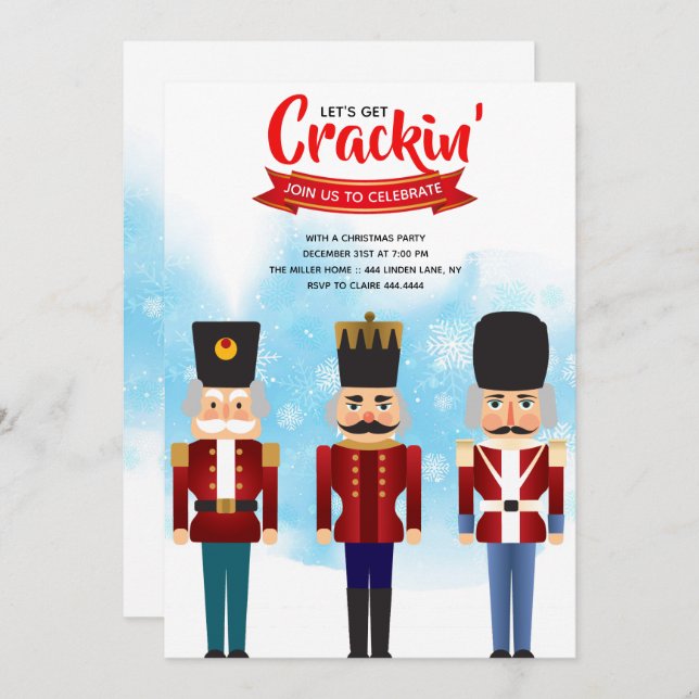Nutcracker Holiday Christmas Invitation (Front/Back)