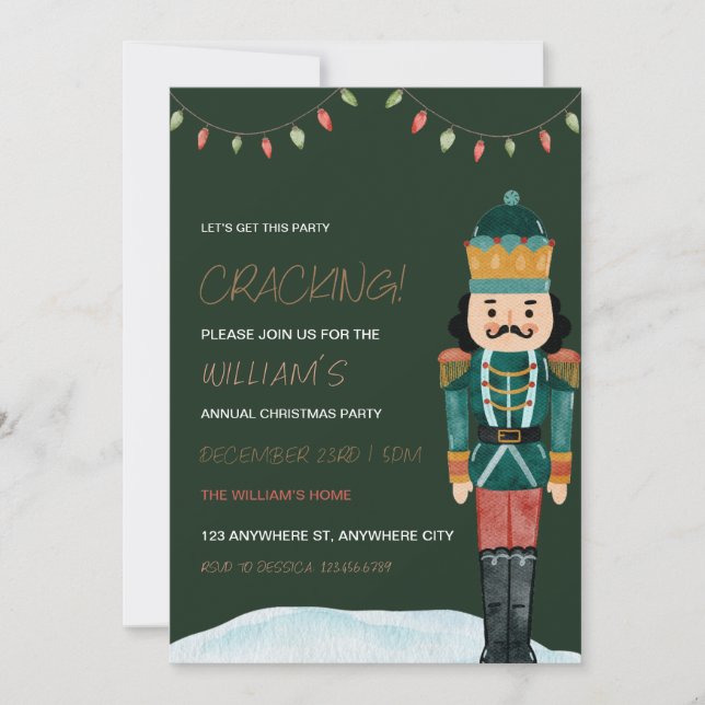 Nutcracker Holiday Christmas Party Invitation (Front)