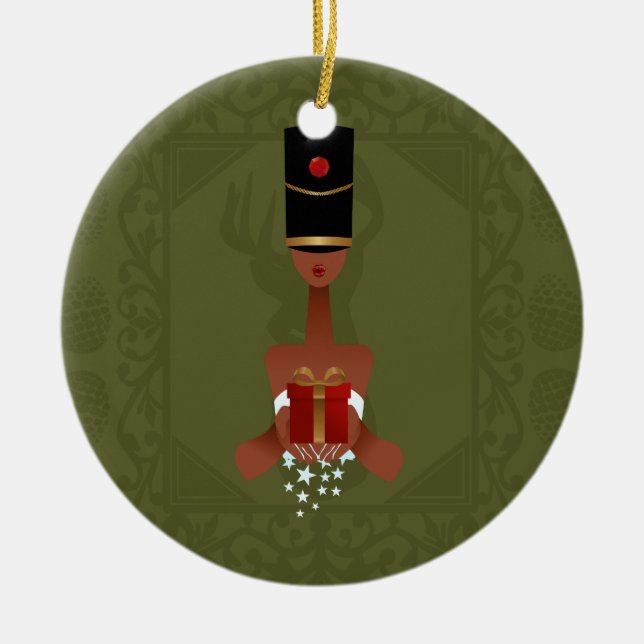 Nutcracker Holiday Gift Christmas Ornament (Front)
