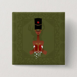 Nutcracker Holiday Gift Christmas Pin Back Button