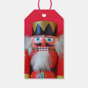 Nutcracker in red uniform gift tags