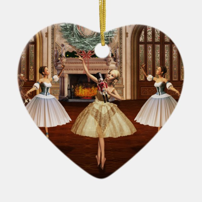 Nutcracker - Joyeux Noël French Heart Ornament (Front)