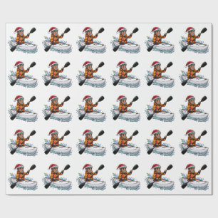 Nutcracker Kayaker Water Sports Holiday Adventure Wrapping Paper
