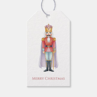 Nutcracker King Red Uniform Watercolor Gift Tags