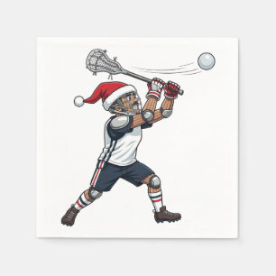 Nutcracker Lacrosse Player Holiday Sports Xmas Napkin
