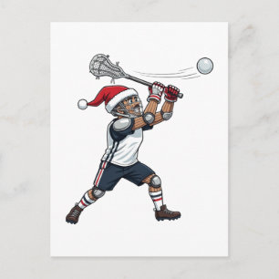 Nutcracker Lacrosse Player Holiday Sports Xmas Postcard
