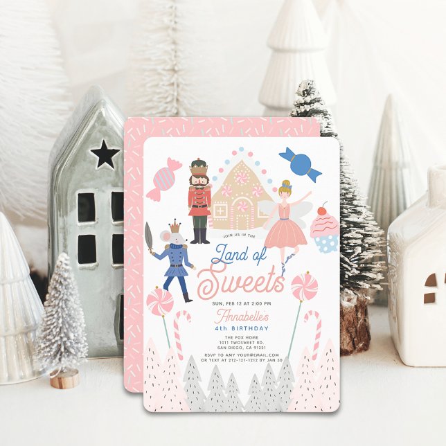 Nutcracker Land of Sweets Pink Birthday Invitation (Creator Uploaded)