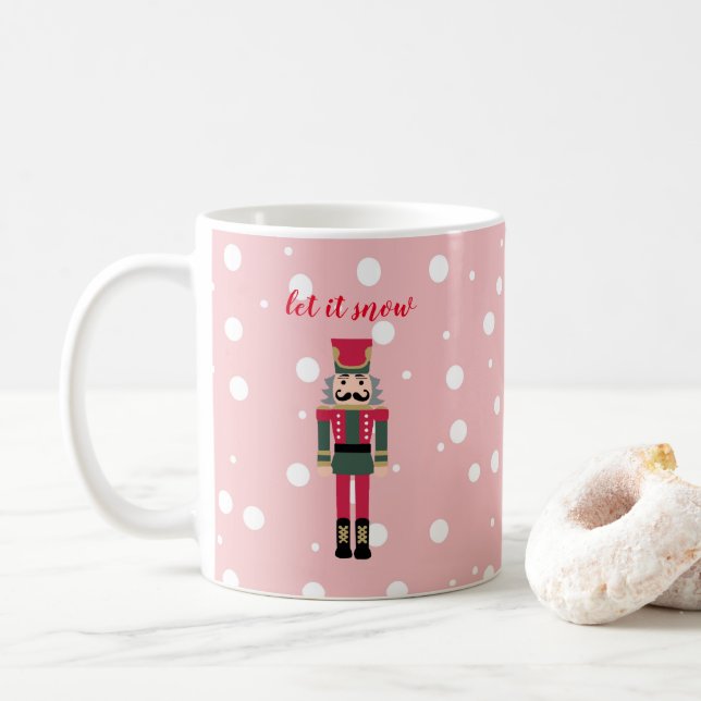 Nutcracker Let it Snow Christmas Coffee Mug (With Donut)