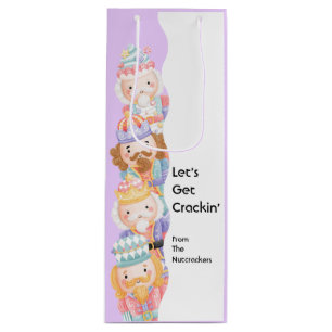 Nutcracker Let's Get Crackin' Christmas Wine Gift Bag