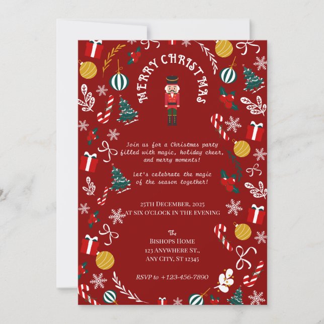 Nutcracker Magic Christmas Party Invitation (Front)
