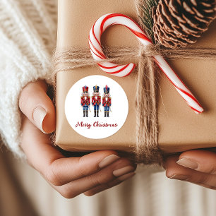 Nutcracker Merry Christmas Holiday Classic Round Sticker