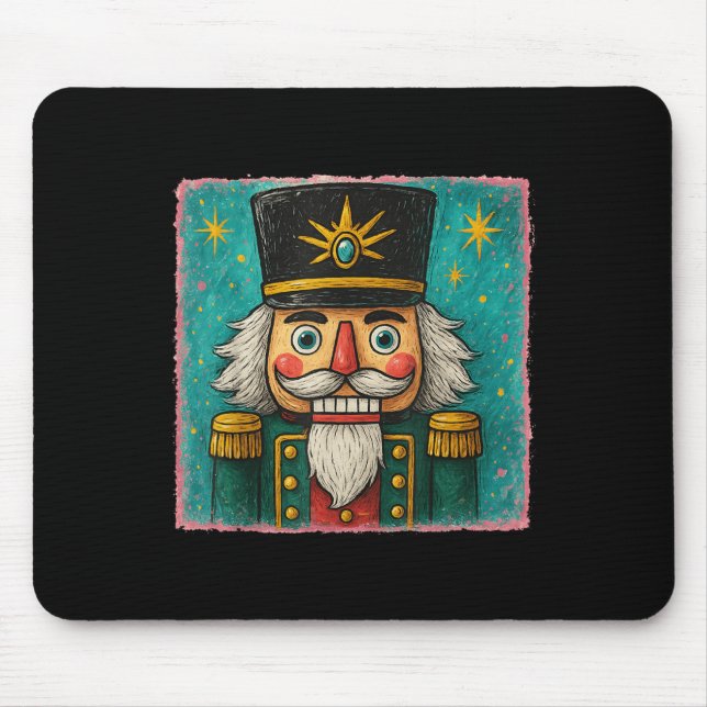 Nutcracker Merry Christmas Men Women Kids Painting Mouse Pad (Front)