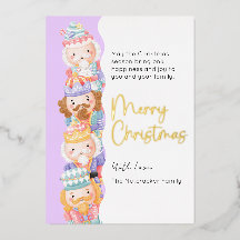 Nutcracker Merry Christmas Photo Foil Holiday Card