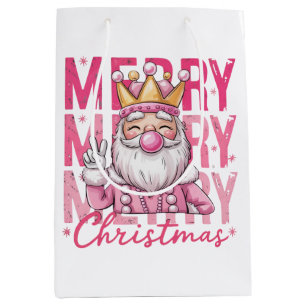 Nutcracker Merry Christmas Pinky Ballet Soldier Medium Gift Bag