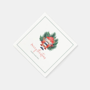 Nutcracker Merry Christmas Typography Napkin