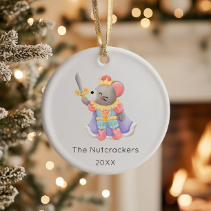 Nutcracker Mouse King Christmas Photo Ceramic Ornament