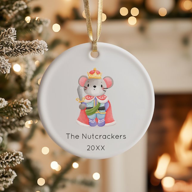 Nutcracker Mouse King Christmas Photo Ceramic Ornament (Creator Uploaded)