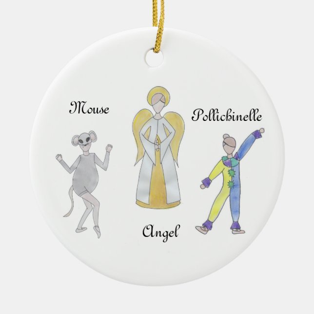 Nutcracker Mouse/Pollichinelle/Angel Ornament (Front)