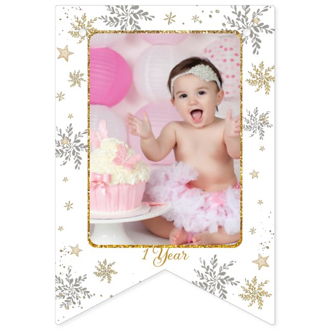 Nutcracker Onederland 1st Birthday Photo Milestone Bunting (Fourteenth Flag)