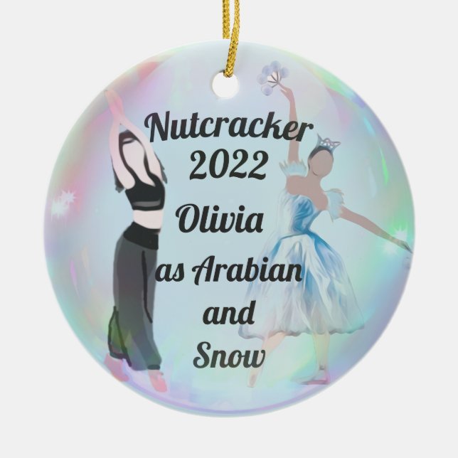 Nutcracker Ornament-Arabian and Snow  Ceramic Ornament (Front)