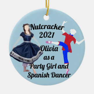 Nutcracker Ornament-Chinese Dancer and Party Girl Ceramic Ornament