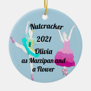 Nutcracker Ornament-Marzipan and a Flower Ceramic  Ornament