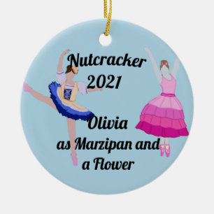 Nutcracker Ornament-Marzipan and a Flower Ceramic Ornament