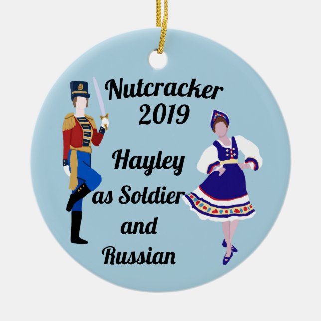 Nutcracker Ornament-Soldier and Russian Ceramic Ornament (Front)
