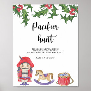 Nutcracker - pacifier hunt baby shower game poster
