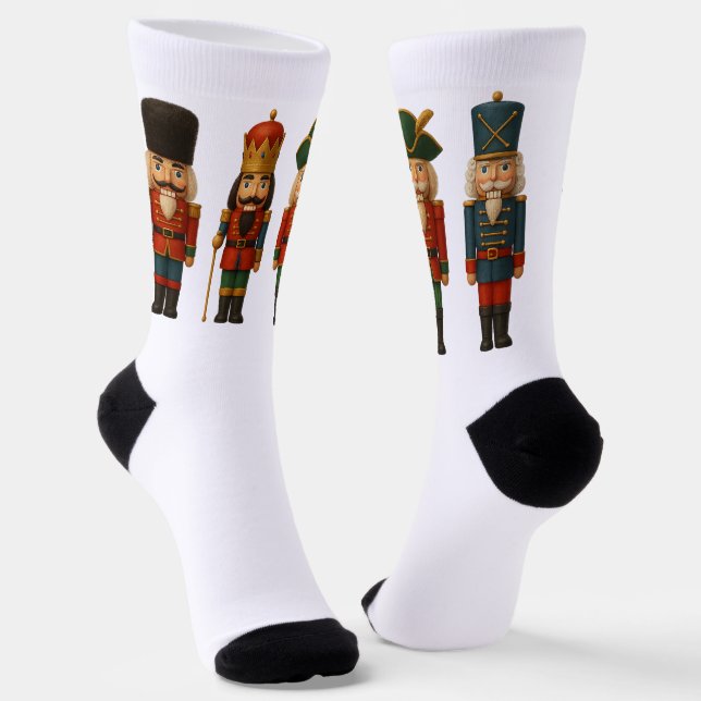 Nutcracker Parade Holiday Chirstmas Socks (Angled)