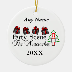Nutcracker Party Scene Ceramic Tree Decoration
