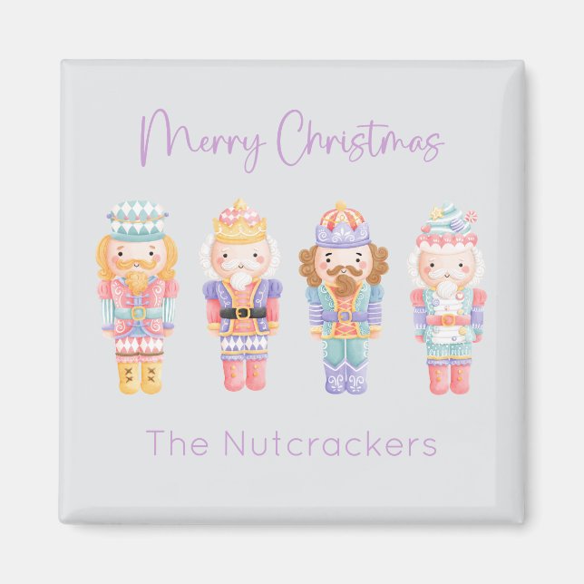 Nutcracker Pastel Christmas Magnet (Front)