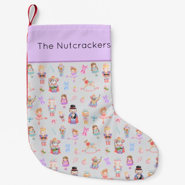 Nutcracker Pastel Pattern Small Christmas Stocking (Front)