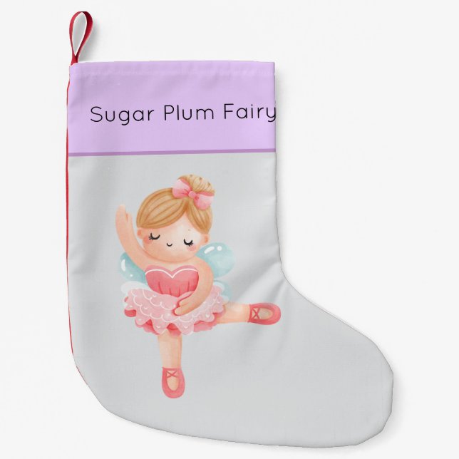 Nutcracker Pastel Sugar Plum Fairy Small Christmas Stocking (Front)