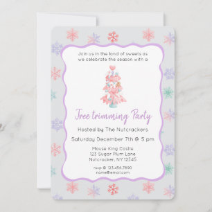 Nutcracker Pastel Tree Trimming Party Invitation