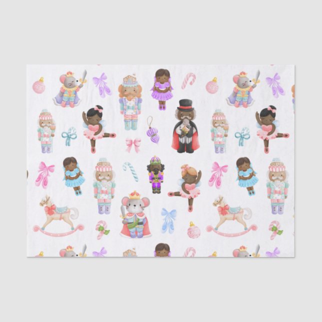 Nutcracker Pattern Christmas Tissue Paper (Front)