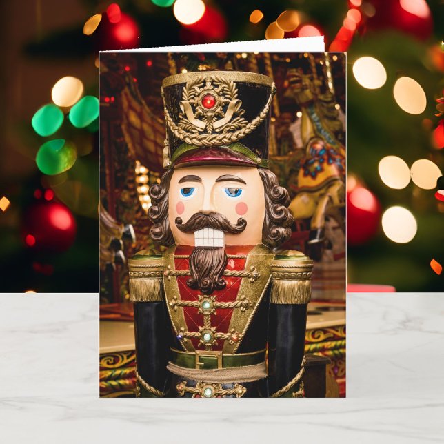 Nutcracker Personalise Text 5 x 7 Folded Holiday Card (Creator Uploaded)