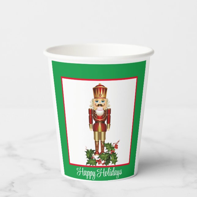 Nutcracker Personalise Text x 2 Christmas  Paper Cups (Back)