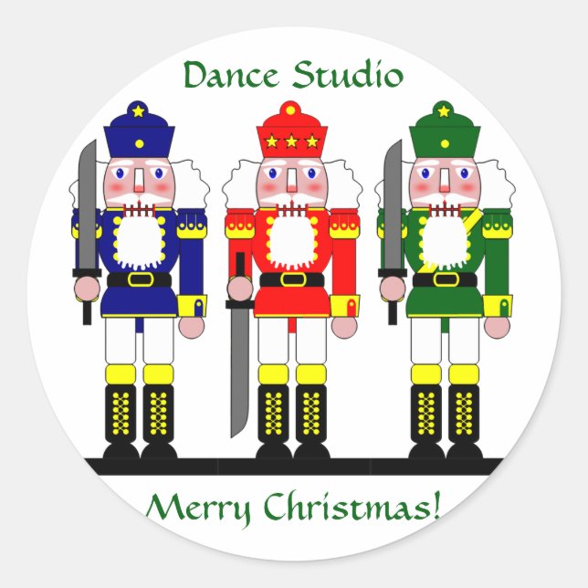Nutcracker Personalised Christmas Ballet Gift Classic Round Sticker (Front)