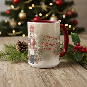 Nutcracker Personalised Merry Christmas Coffee Mug