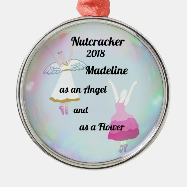 Nutcracker personalised ornament - angel/flower (Front)